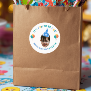 Customized One Year Old Birthday Stickers